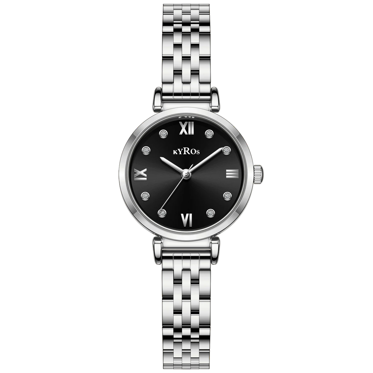 Black and silver KYROS watch