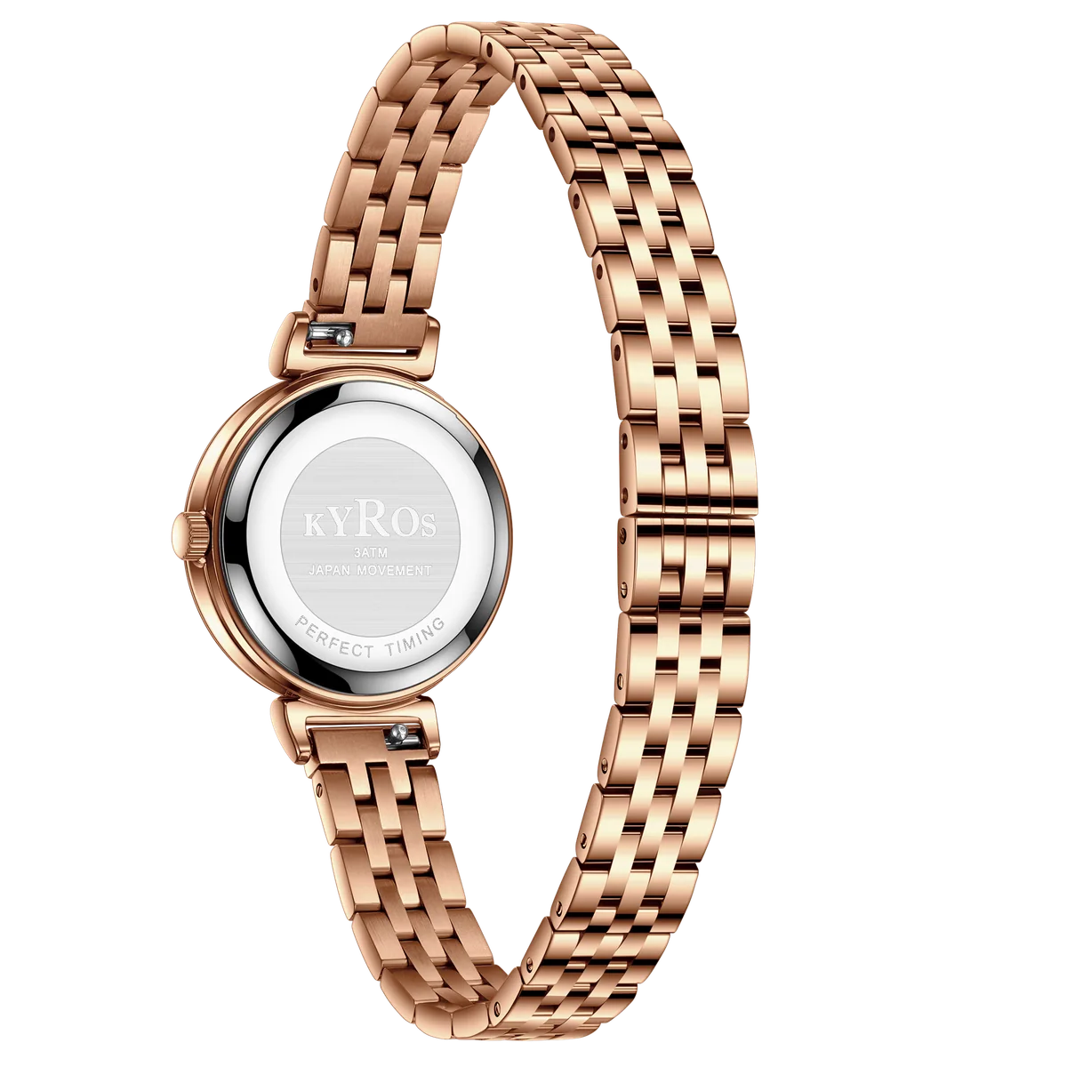 Back of a KYROS Ivy Rose watch